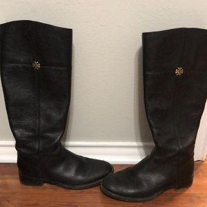 Tory Burch black leather riding boots
